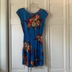 Anthropologie blue floral dress